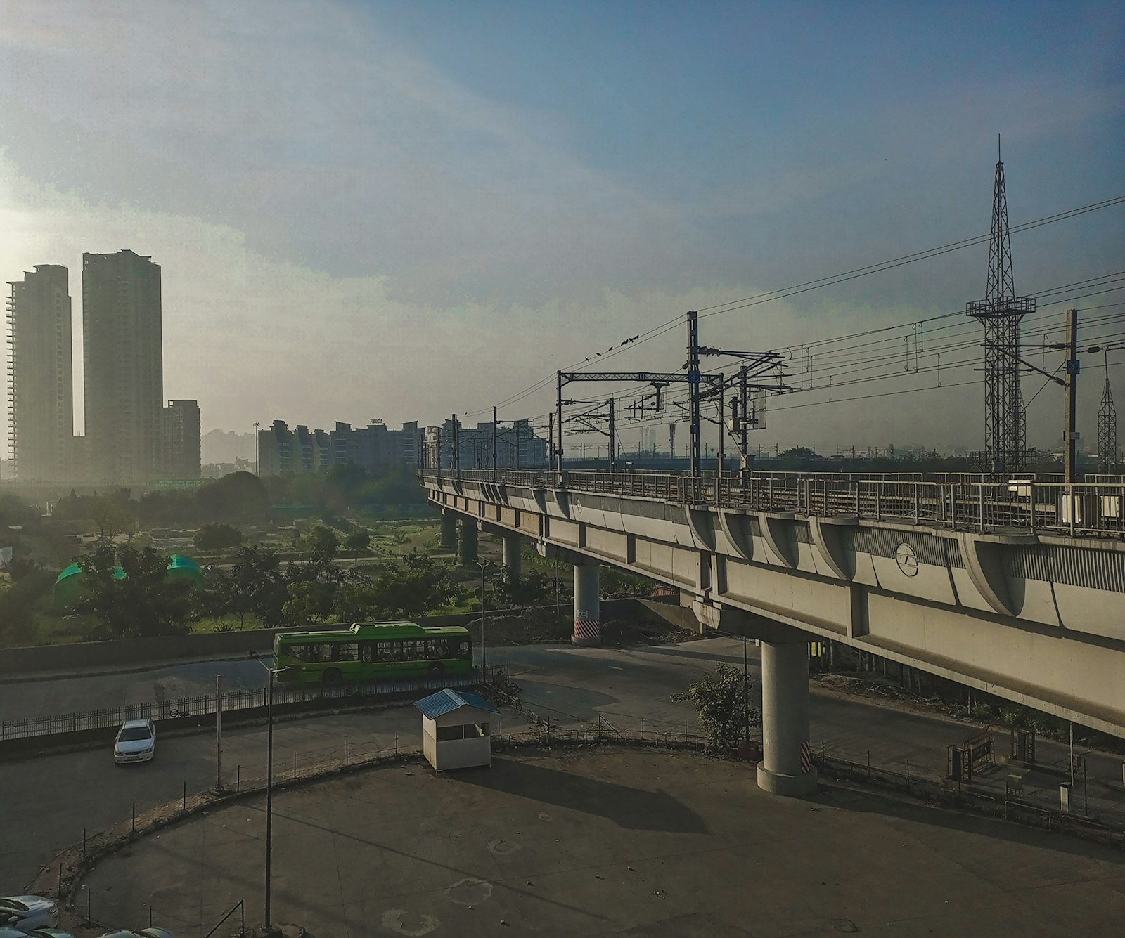 Metro station construction in South India